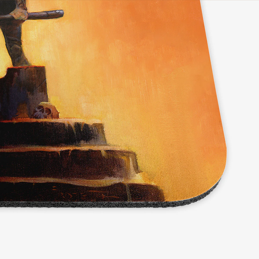 Close-up of the Executioner mousepad, highlighting the smooth surface and anti-slip rubber base