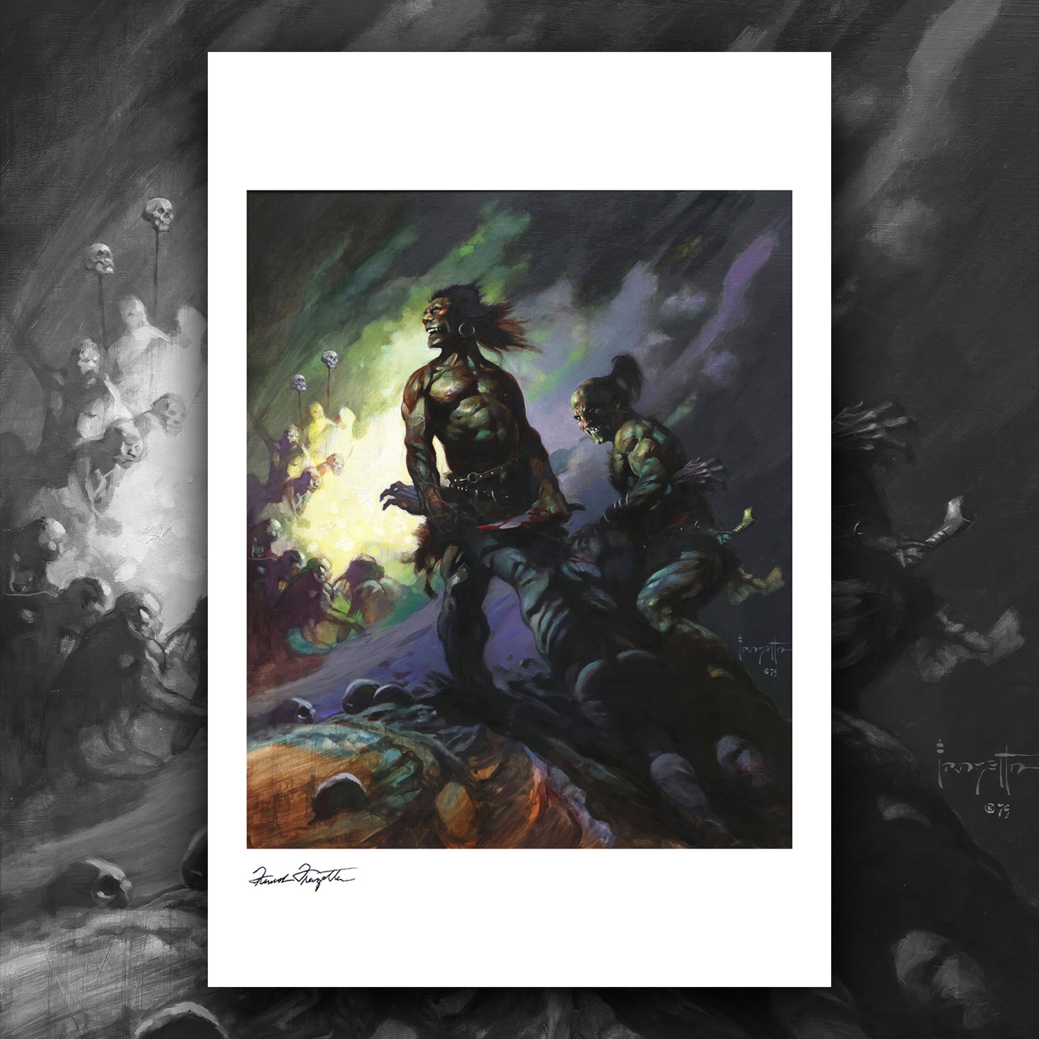 Flesh Eaters Giclée – Premium Museum-Quality Print Featuring Frank Frazetta’s Iconic Artwork