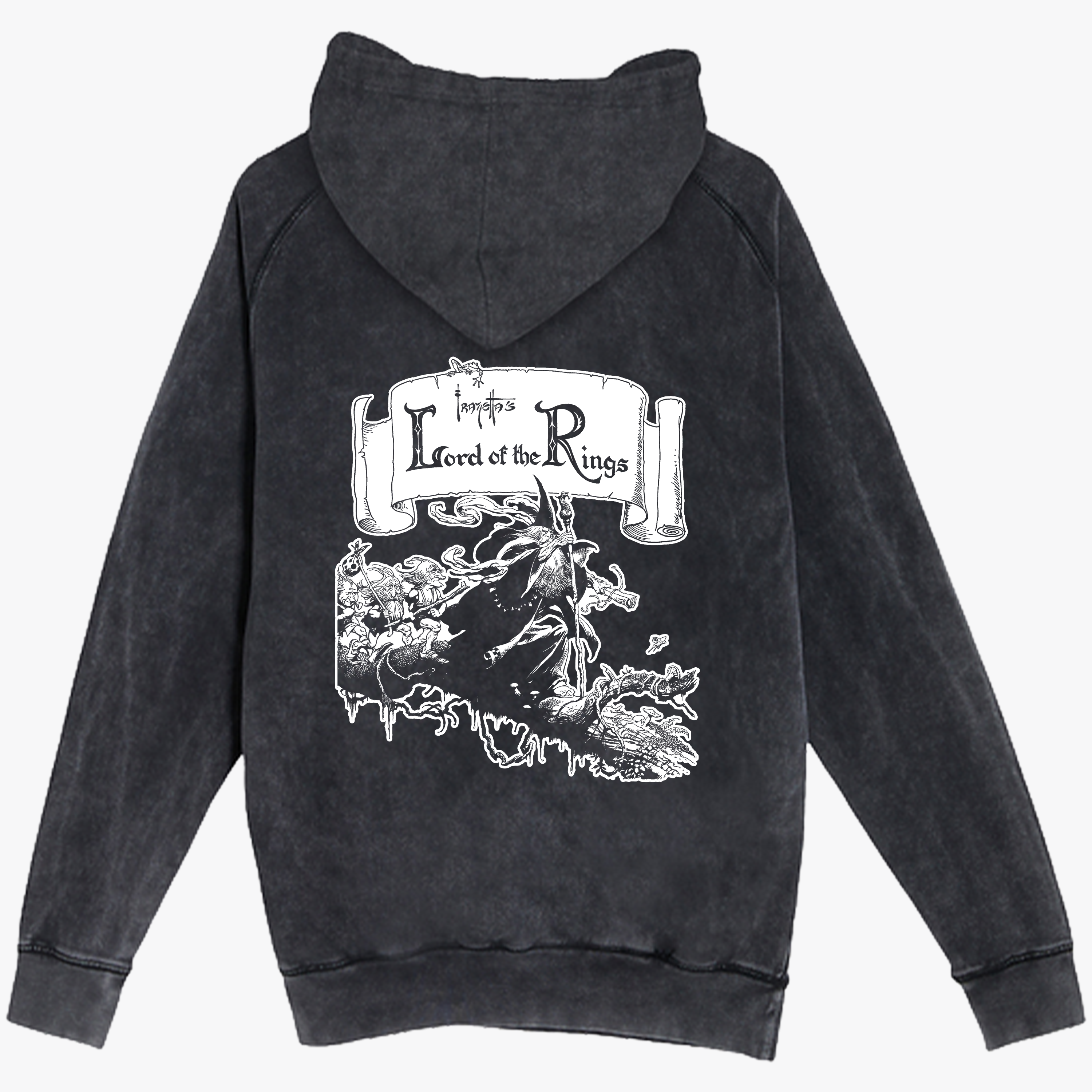 Back of The Grey Wizard Hoodie – Frank Frazetta’s Iconic Fantasy Artwork on a Premium Cotton Blend Pullover