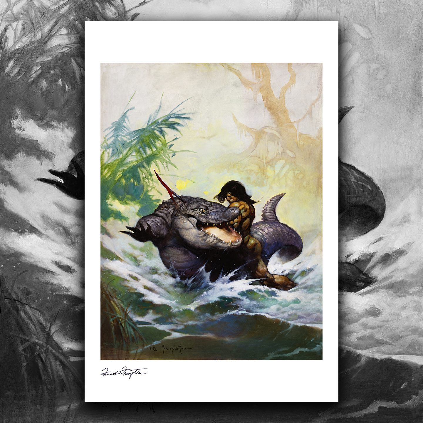 Monster Out of Time Giclée – Premium Museum-Quality Print Featuring Frank Frazetta’s Iconic Artwork
