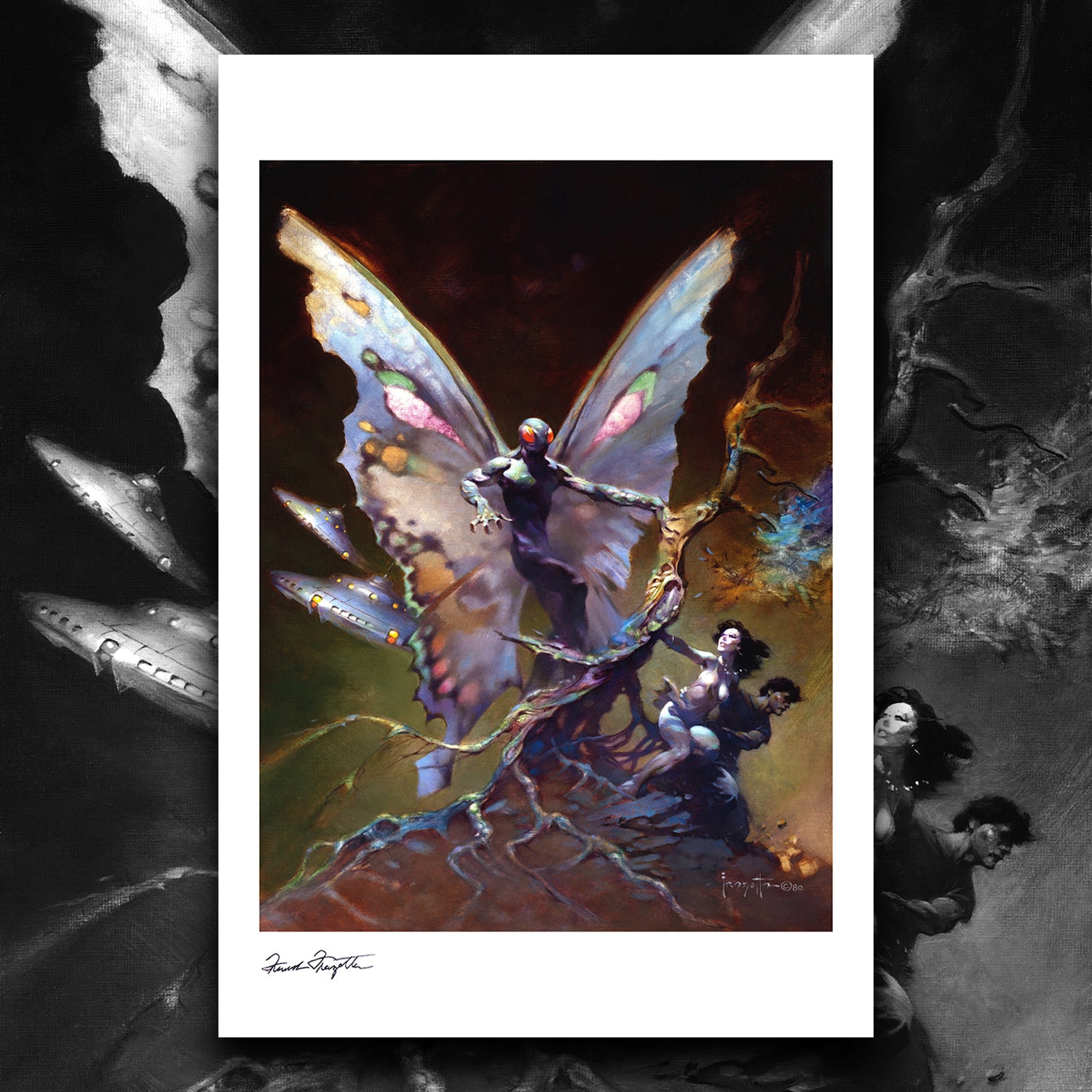 Mothman Giclée – Premium Museum-Quality Print Featuring Frank Frazetta’s Iconic Artwork