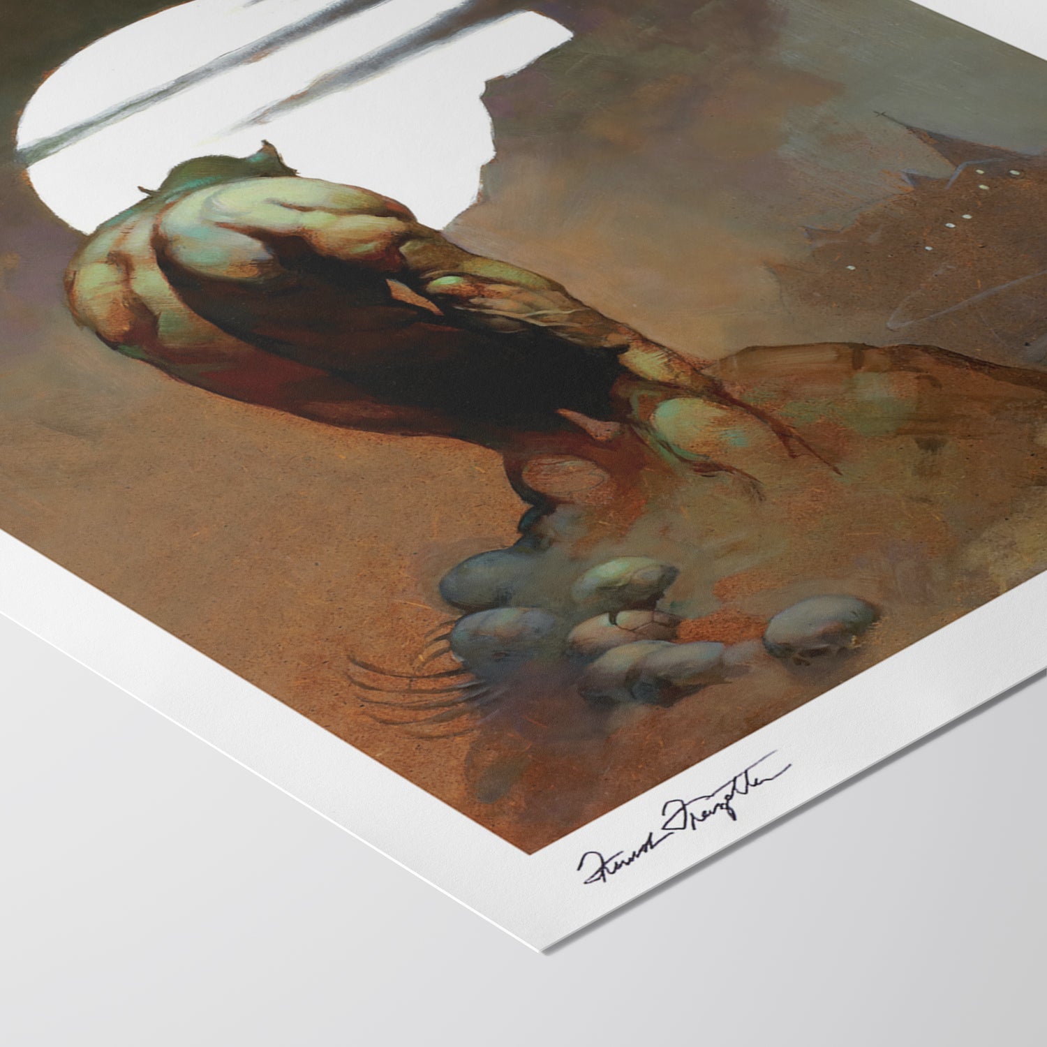 Detailed View of Night Stalker Giclée – High-Resolution Print Capturing the Rich Colors and Textures of Frazetta’s Painting