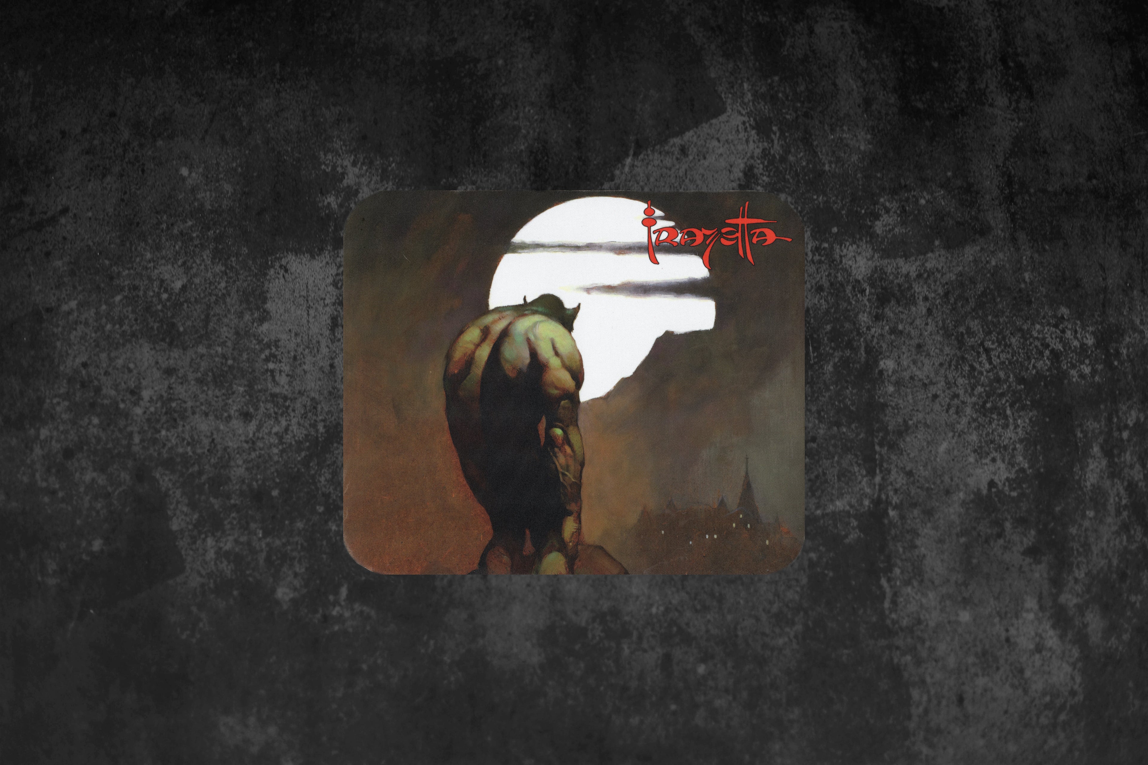 Night Stalker mousepad featuring a mysterious Frazetta fantasy figure emerging from the shadows