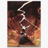 A vintage print of Against the Gods by Frank Frazetta, depicting a warrior raising his weapons toward the sky as lightning crashes down around him.
