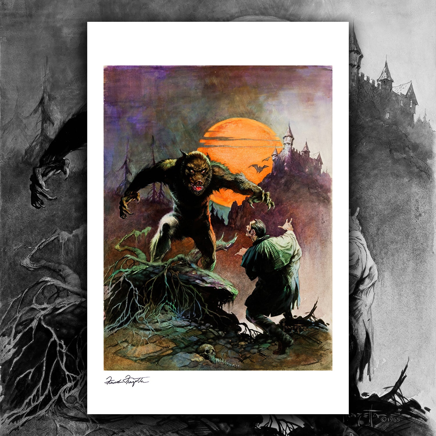 Wolfman Giclée – Premium Museum-Quality Print Featuring Frank Frazetta’s Iconic Artwork
