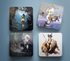 Acrylic coaster set featuring Frank Frazetta’s artwork featuring his iconic women: Moon&