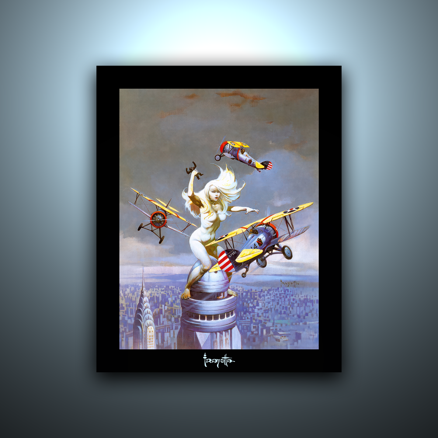 Gallery Series print of "Queen Kong" by Frank Frazetta, unframed, showcasing bold action and drama.