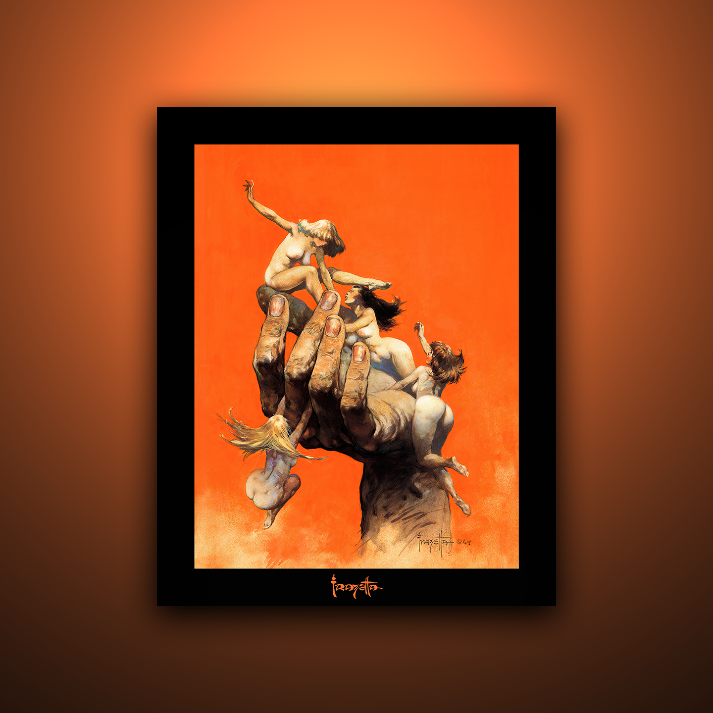 Gallery Series print of "Reassembled Man" by Frank Frazetta, unframed, depicting a dynamic and heroic scene.