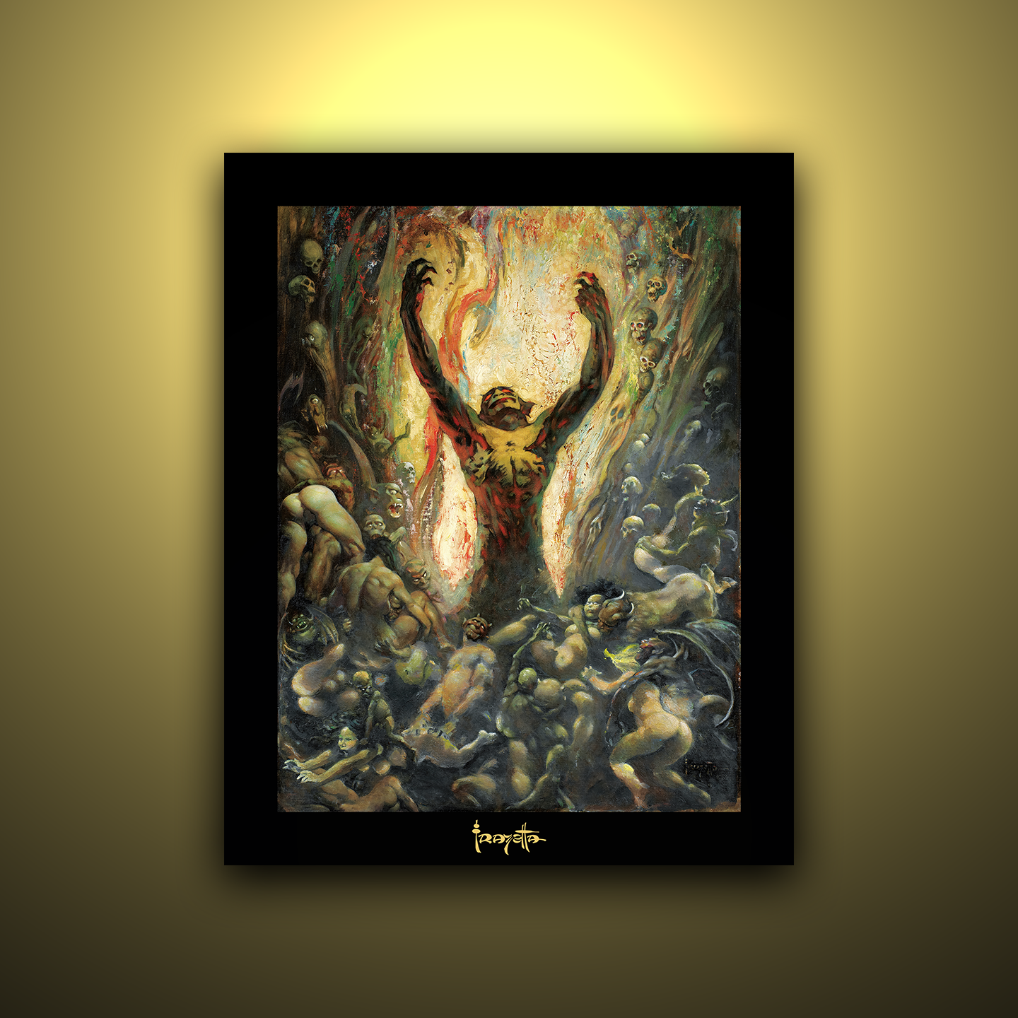 Gallery Series print of "Reign of Wizardry" by Frank Frazetta, unframed, capturing magical elements and dynamic action.