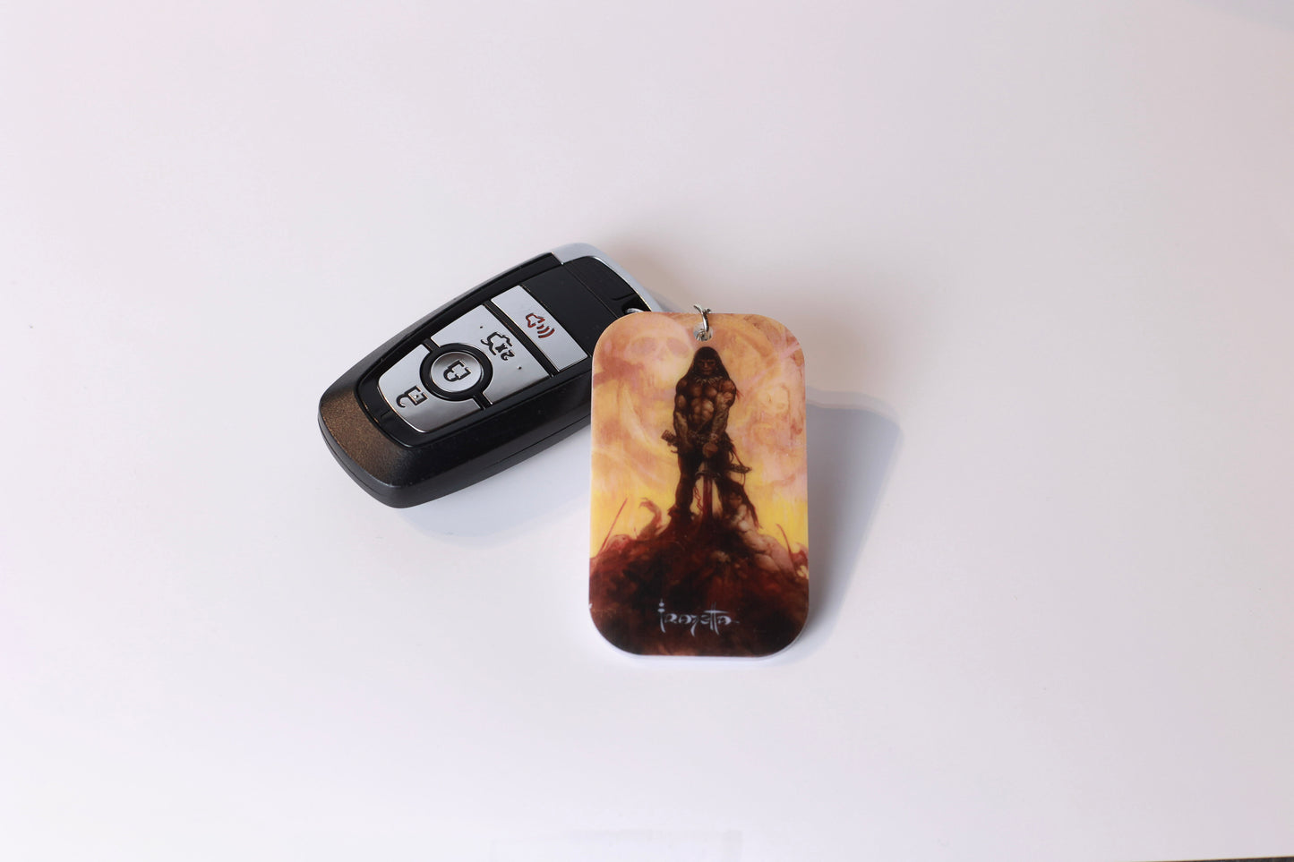 Frazetta Keychain- White Backing