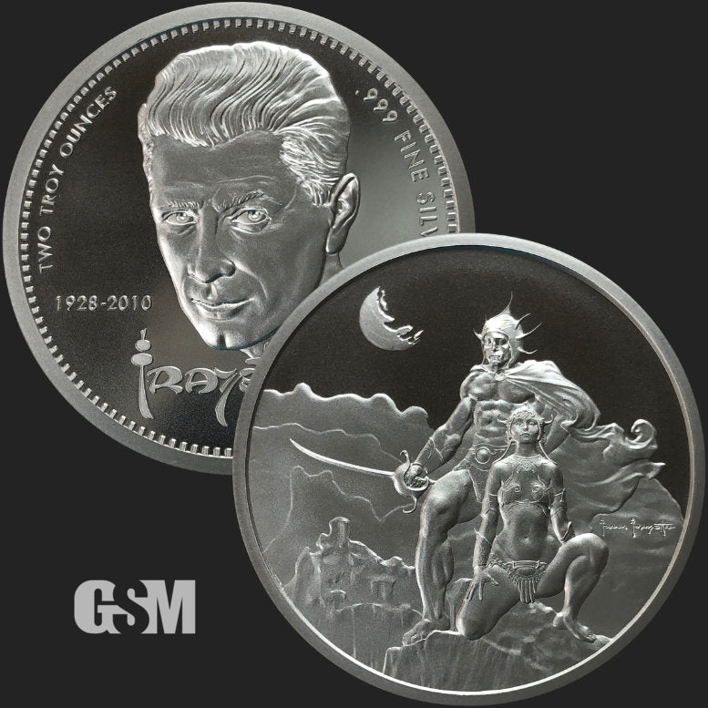 2oz Frazetta Swordsman of Mars Silver Round .999 Fine