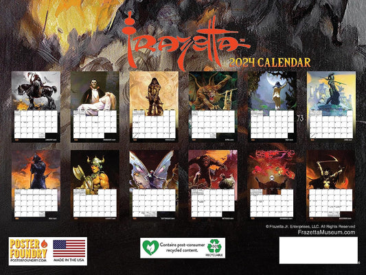 Frank Frazetta 2024, 12 Month Calendar