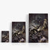 Three wrap-around canvas prints of Frazetta’s Black Star in different sizes, showcasing the artwork with mirror-wrapped edges for a seamless, dimensional look.