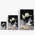 Three wrap-around canvas prints of Frazetta’s Encounter in different sizes, showcasing the artwork with mirror-wrapped edges for a seamless, dimensional look.
