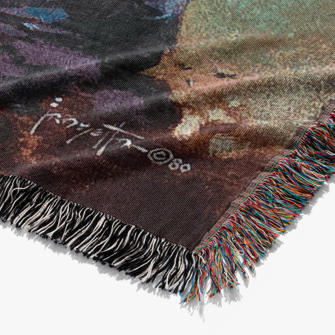 Detailed View of Frazetta’s Mothman Jacquard Woven Blanket – Fantasy Art Tapestry Featuring Frank Frazetta’s Iconic Painting