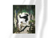 Unframed fine art print of Jungle Tales by Frank Frazetta. A dramatic jungle scene with a man on a branch confronting a mid-air gorilla, surrounded by deep greens and stark lighting.