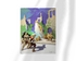 Unframed fine art print of Lost Continent (Revised) by Frank Frazetta. The artwork showcases a dramatic confrontation in sunlit ruins, with a hero shielding his companion as two lions emerge from the shadows.