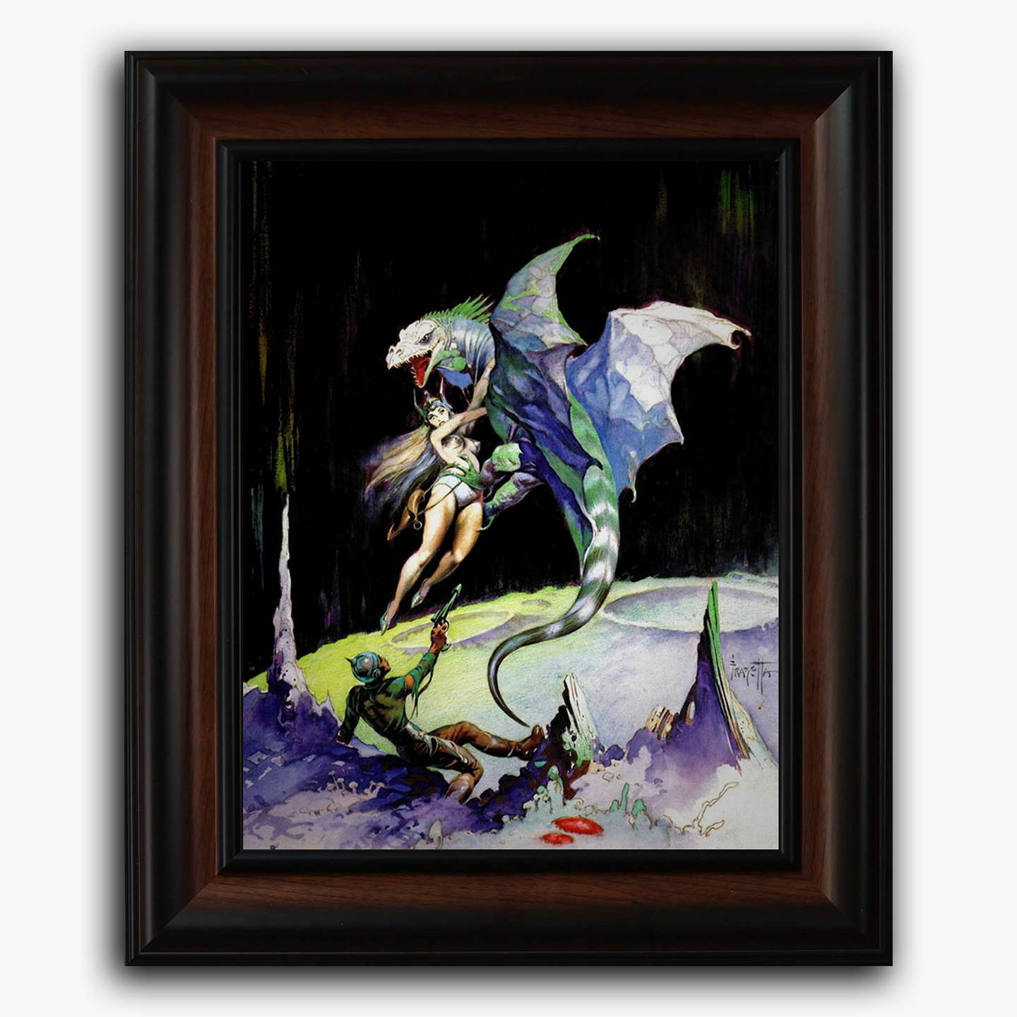 Framed fine art print of Frank Frazetta&