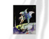 Unframed fine art print of Maza on the Moon by Frank Frazetta, featuring a bold female warrior being abducted by a winged lizard, with the curvature of a large moon dominating the cosmic background.
