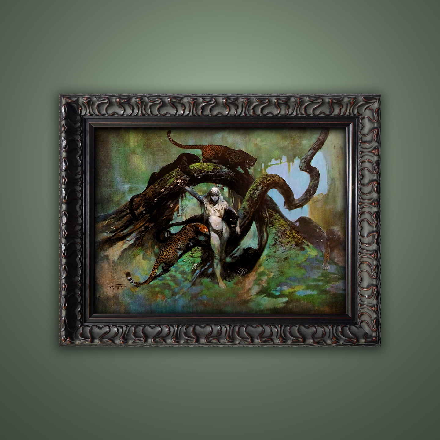 Frank Frazetta’s “Cat Girl” artwork from the Frazetta Art Museum&