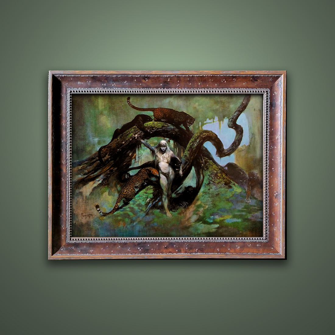 Frank Frazetta’s “Cat Girl” artwork from the Frazetta Art Museum&