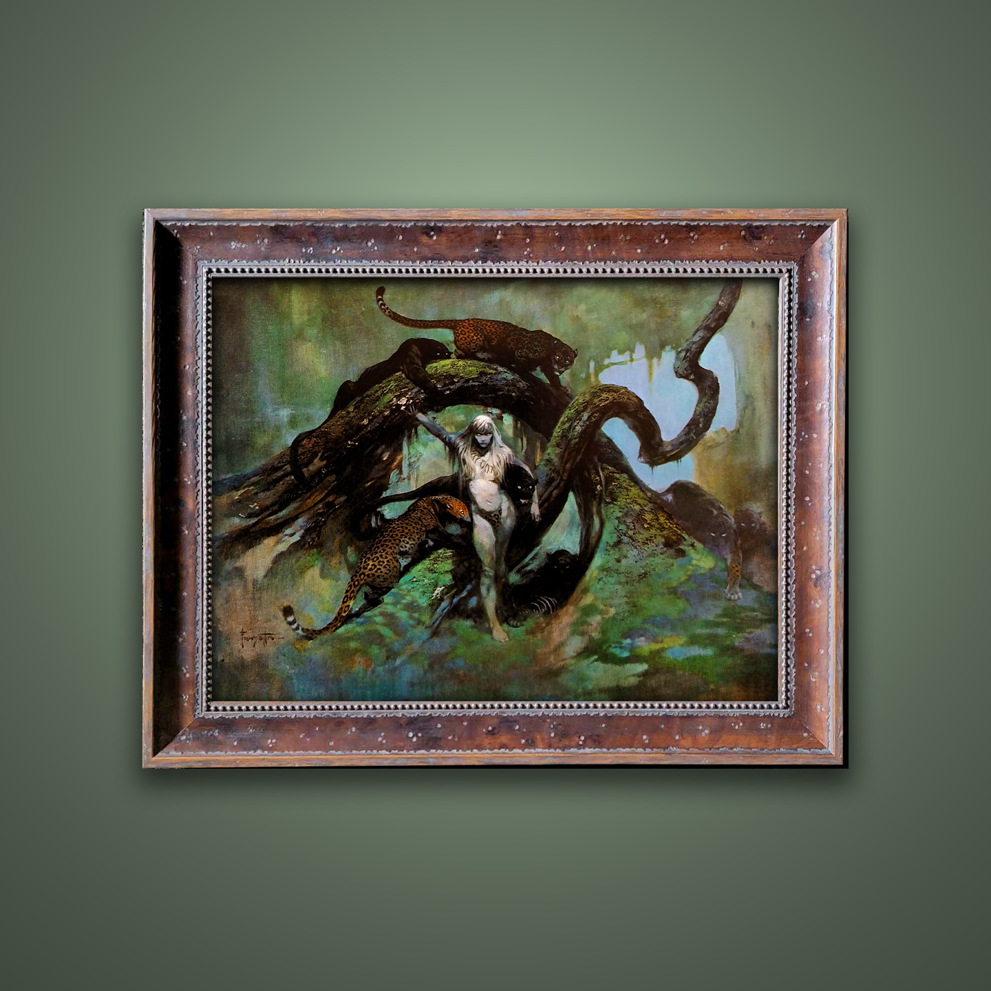 Frank Frazetta’s “Cat Girl” artwork from the Frazetta Art Museum&