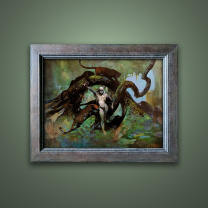 Frank Frazetta’s “Cat Girl” artwork from the Frazetta Art Museum&