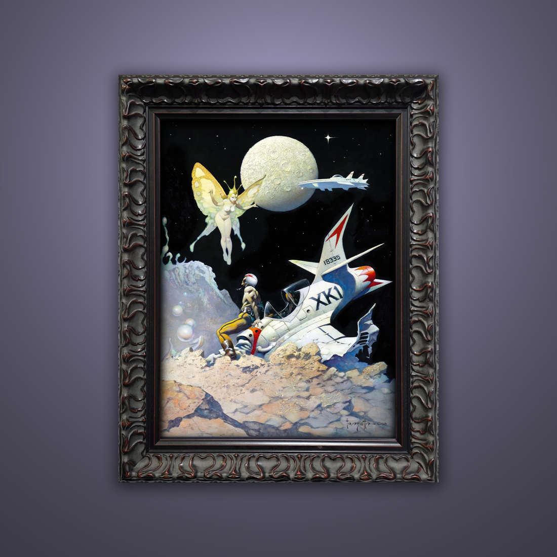 Frank Frazetta’s “The Encounter” artwork from the Frazetta Art Museum&