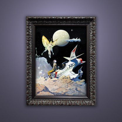 Frank Frazetta’s “The Encounter” artwork from the Frazetta Art Museum&
