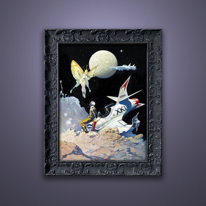 Frank Frazetta’s “The Encounter” artwork from the Frazetta Art Museum&