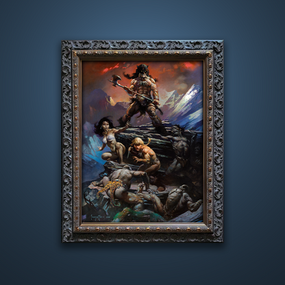 Frank Frazetta’s “Fire and Ice” artwork from the Frazetta Art Museum&