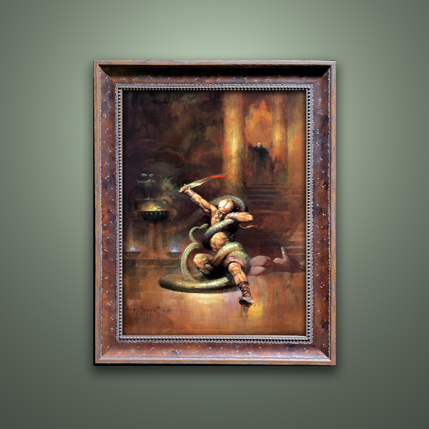 Frank Frazetta’s “Green Death” artwork from the Frazetta Art Museum&