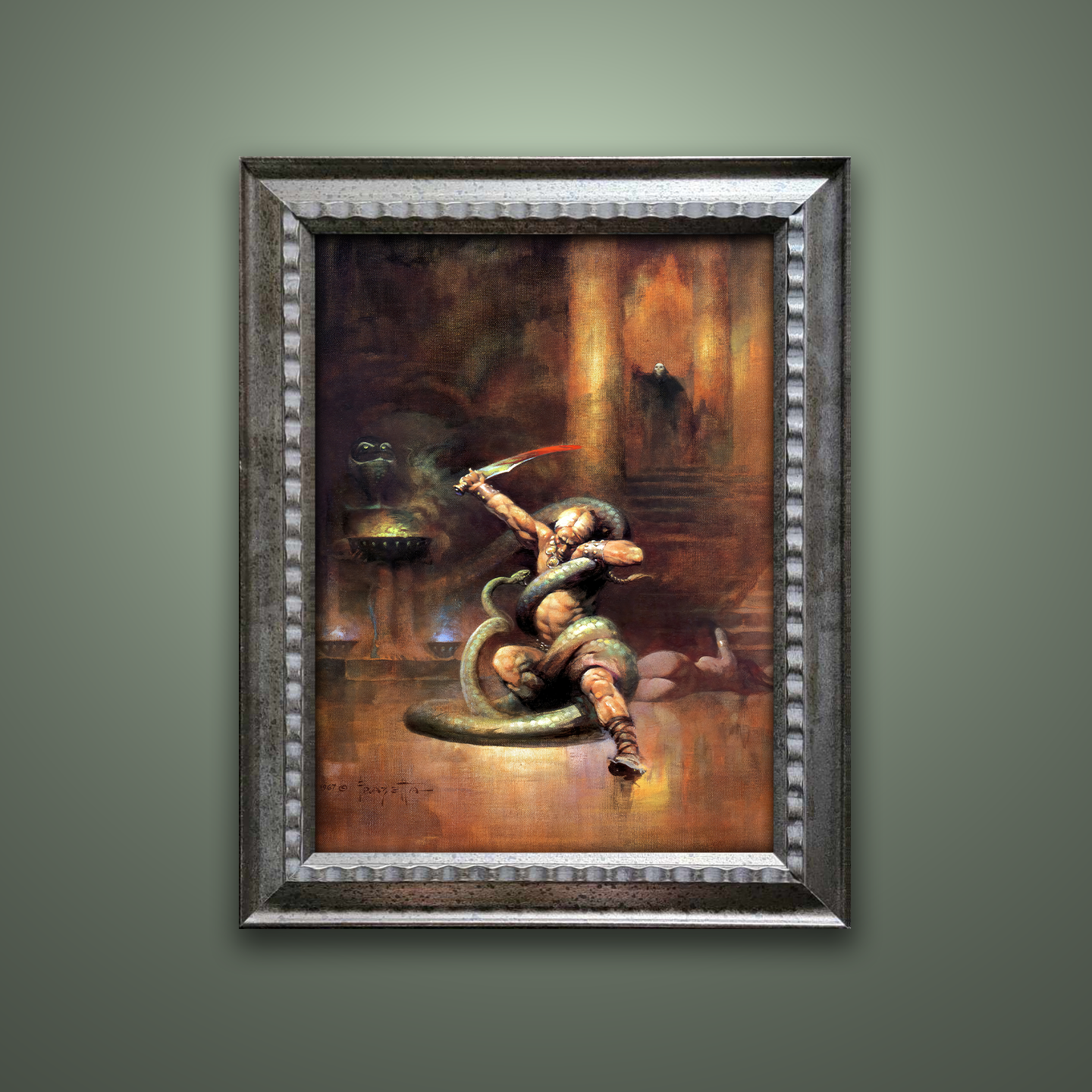 Frank Frazetta’s “Green Death” artwork from the Frazetta Art Museum&