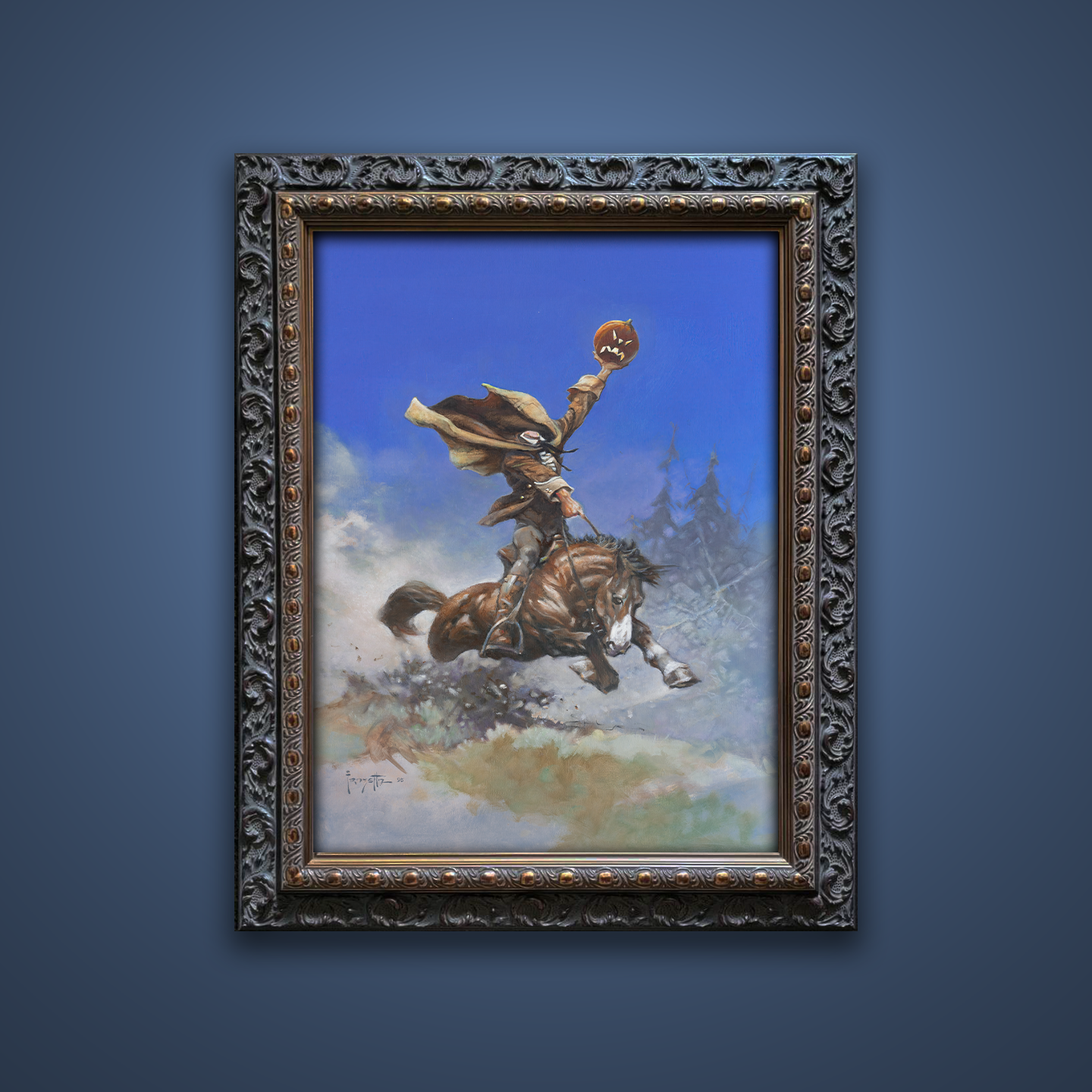 Frank Frazetta’s “Headless Horseman” artwork from the Frazetta Art Museum&