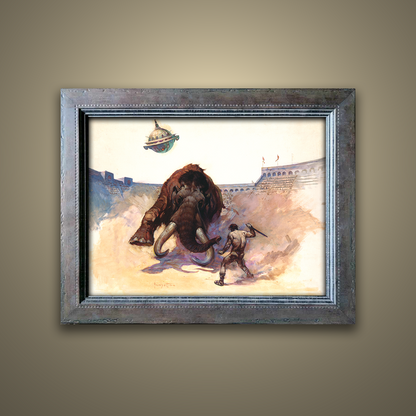 Frank Frazetta’s “Mastodon” artwork from the Frazetta Art Museum&