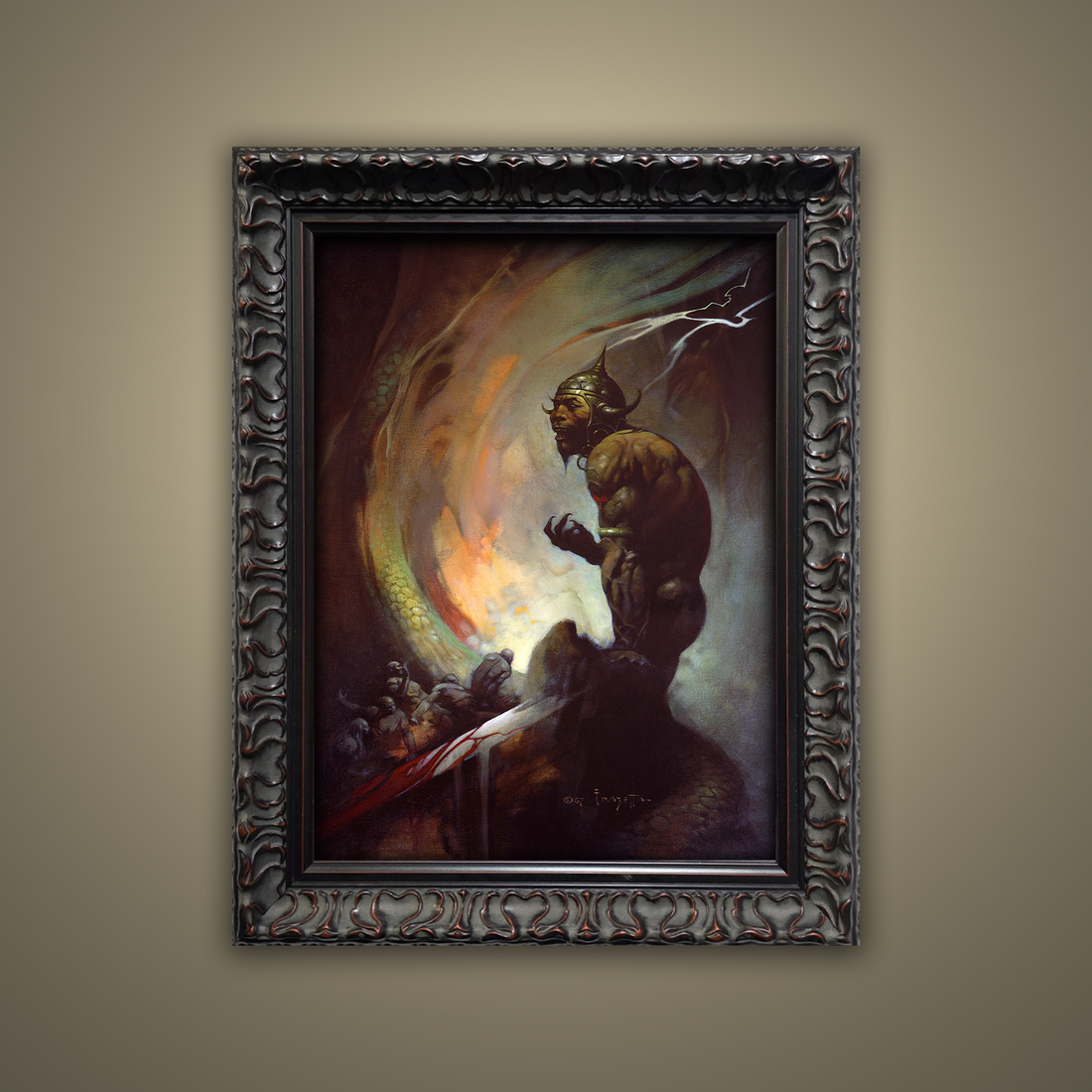 Frank Frazetta’s “Mongol Tyrant” artwork from the Frazetta Art Museum&