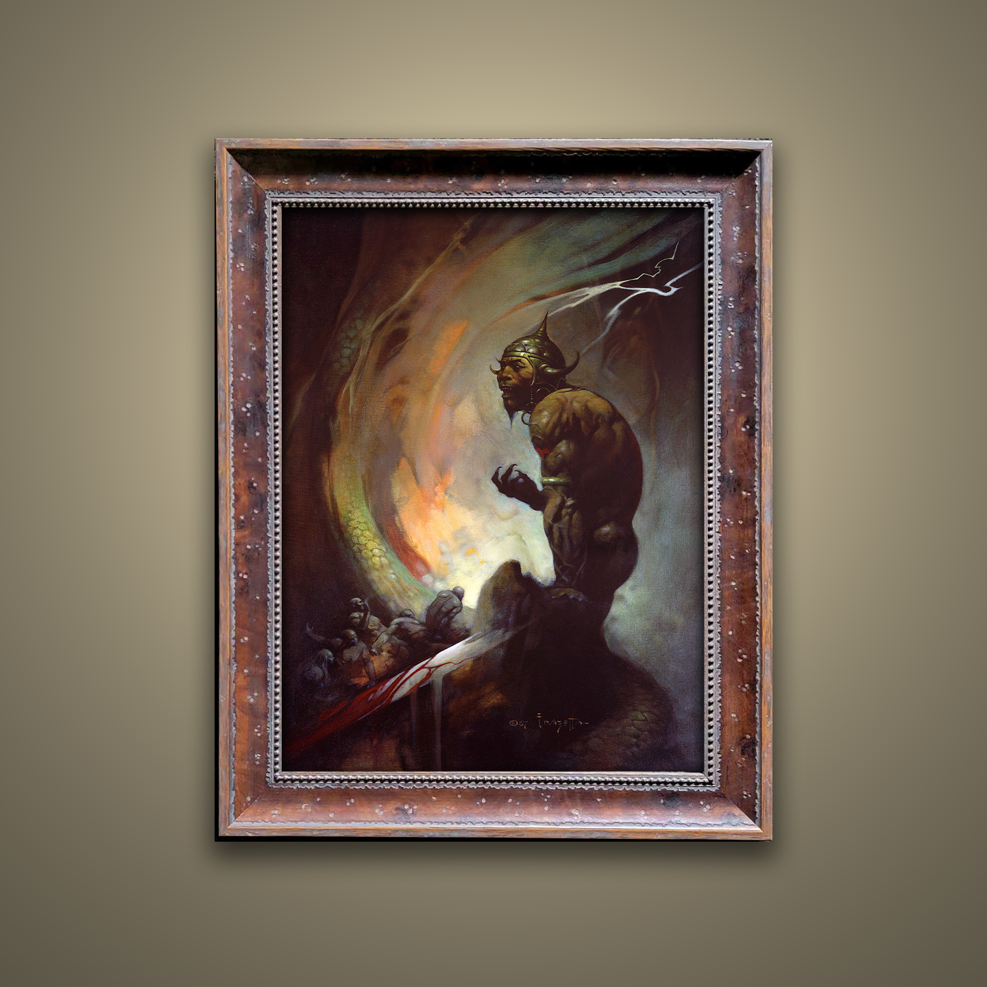 Frank Frazetta’s “Mongol Tyrant” artwork from the Frazetta Art Museum&