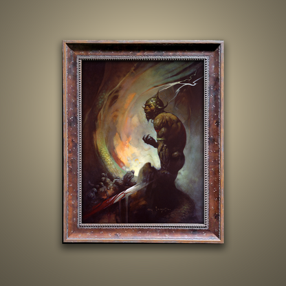 Frank Frazetta’s “Mongol Tyrant” artwork from the Frazetta Art Museum&