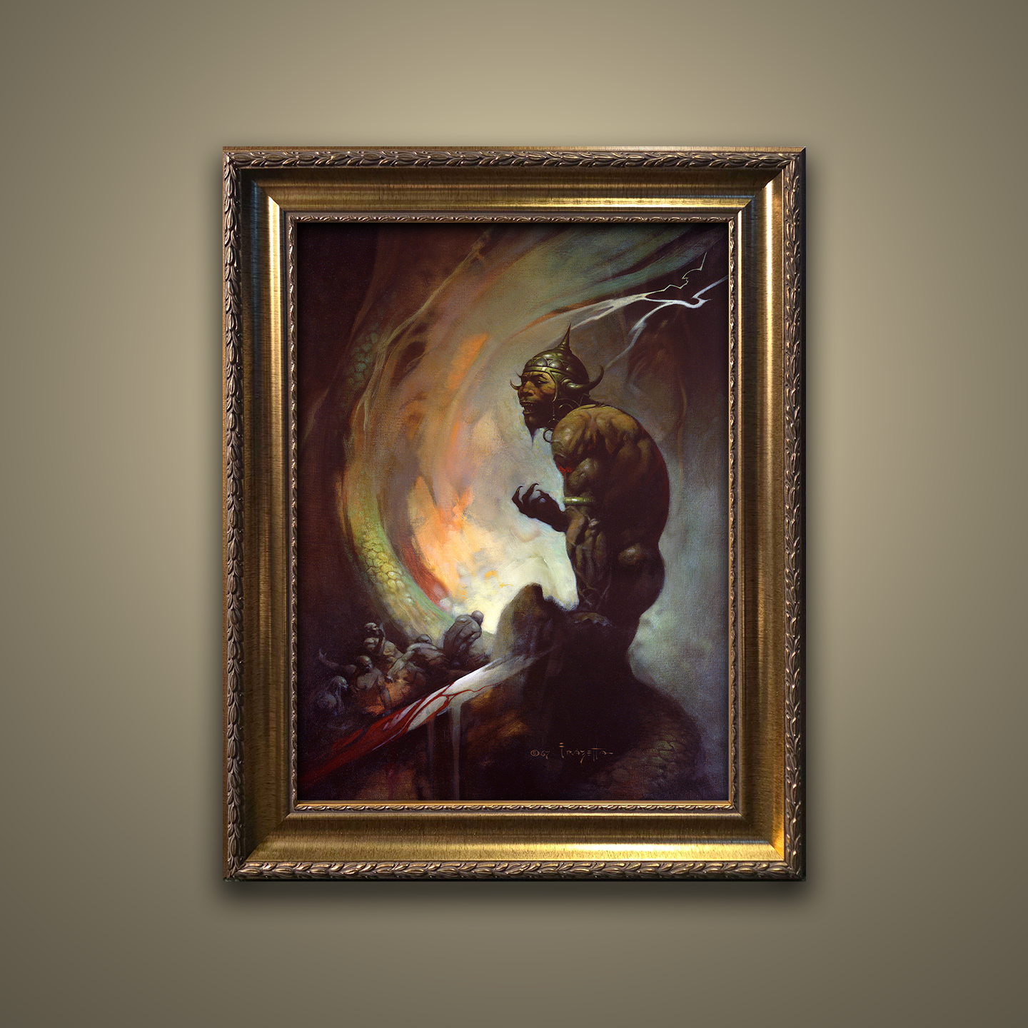 Frank Frazetta’s “Mongol Tyrant” artwork from the Frazetta Art Museum&