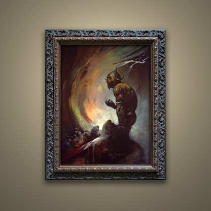 Frank Frazetta’s “Mongol Tyrant” artwork from the Frazetta Art Museum&