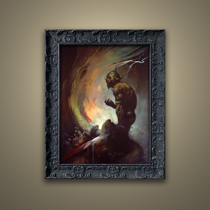 Frank Frazetta’s “Mongol Tyrant” artwork from the Frazetta Art Museum&