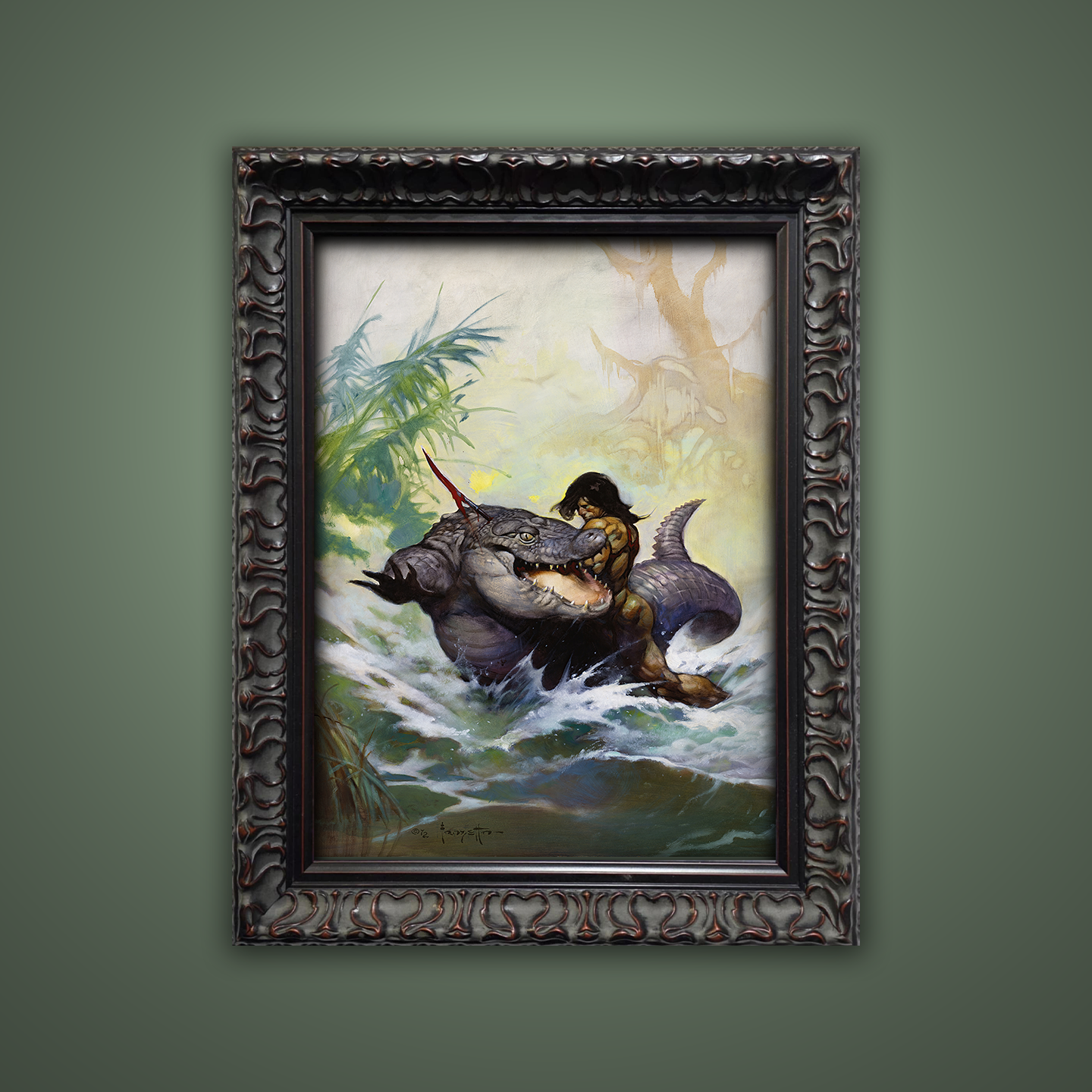 Frank Frazetta’s “Monster Out of Time” artwork from the Frazetta Art Museum&