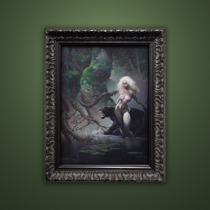 Frank Frazetta’s “Princess and the Panther” artwork from the Frazetta Art Museum&