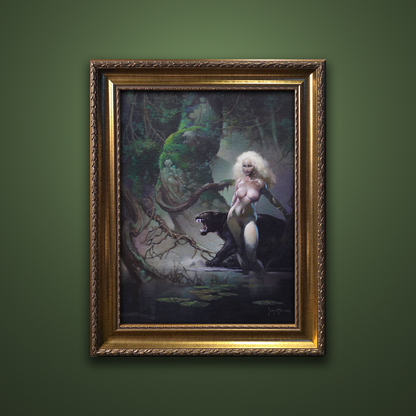 Frank Frazetta’s “Princess and the Panther” artwork from the Frazetta Art Museum&