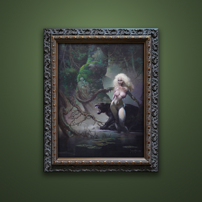 Frank Frazetta’s “Princess and the Panther” artwork from the Frazetta Art Museum&