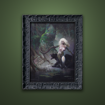 Frank Frazetta’s “Princess and the Panther” artwork from the Frazetta Art Museum&