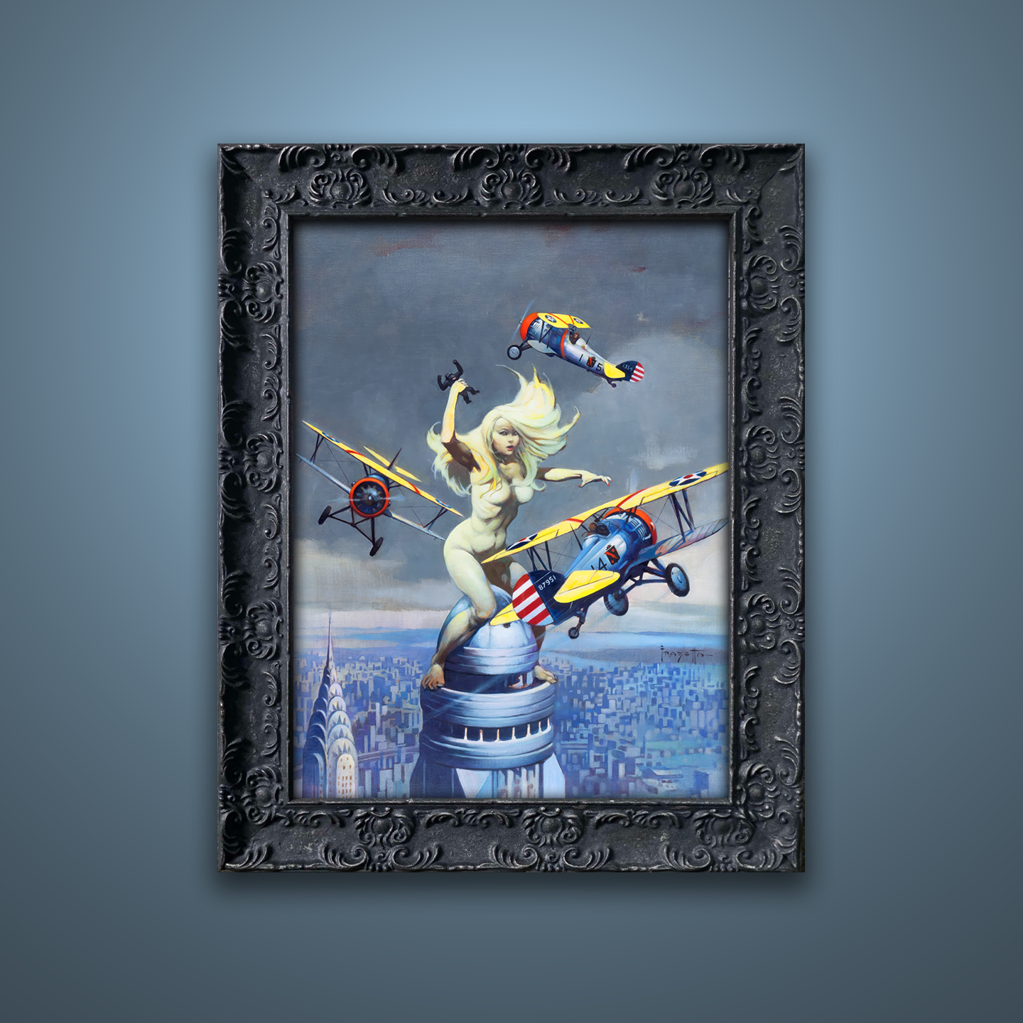 Frank Frazetta’s “Queen Kong” artwork from the Frazetta Art Museum&