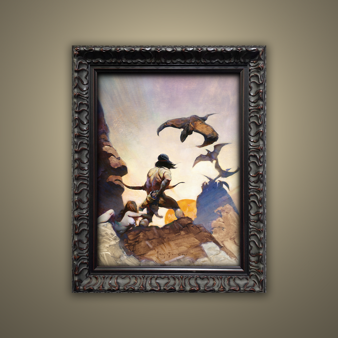 Frank Frazetta’s “Return of Jongor” artwork from the Frazetta Art Museum&
