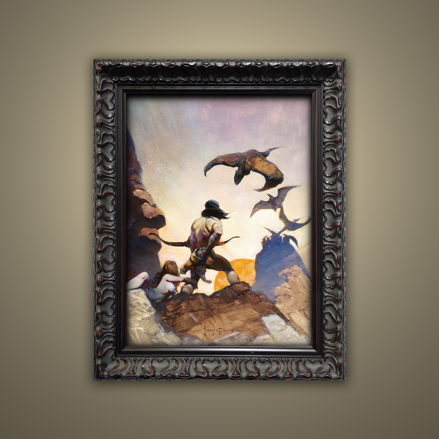 Frank Frazetta’s “Return of Jongor” artwork from the Frazetta Art Museum&