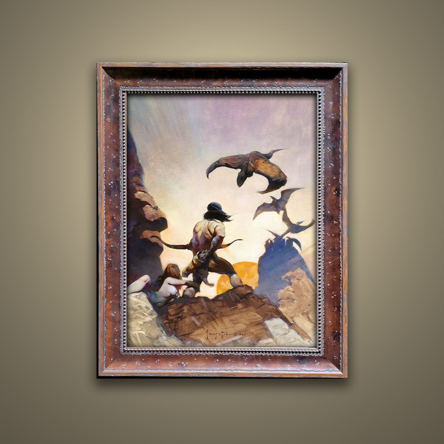 Frank Frazetta’s “Return of Jongor” artwork from the Frazetta Art Museum&